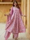 Pink Colour Rayon Printed Kurti With Pant Dupatta Wholesale In India Aaradhna 2059

